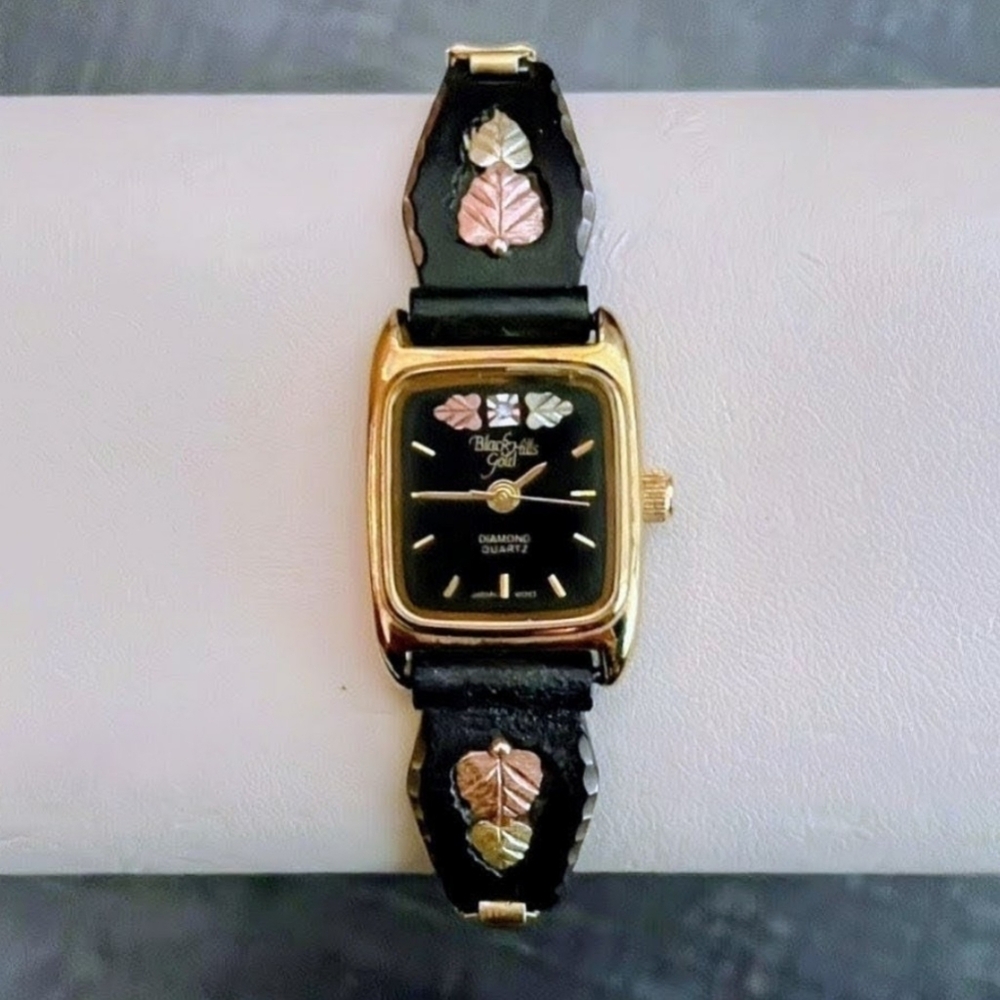 Black Hills Gold Diamond Watch with Gold Leaf Band - Picture 13 of 13